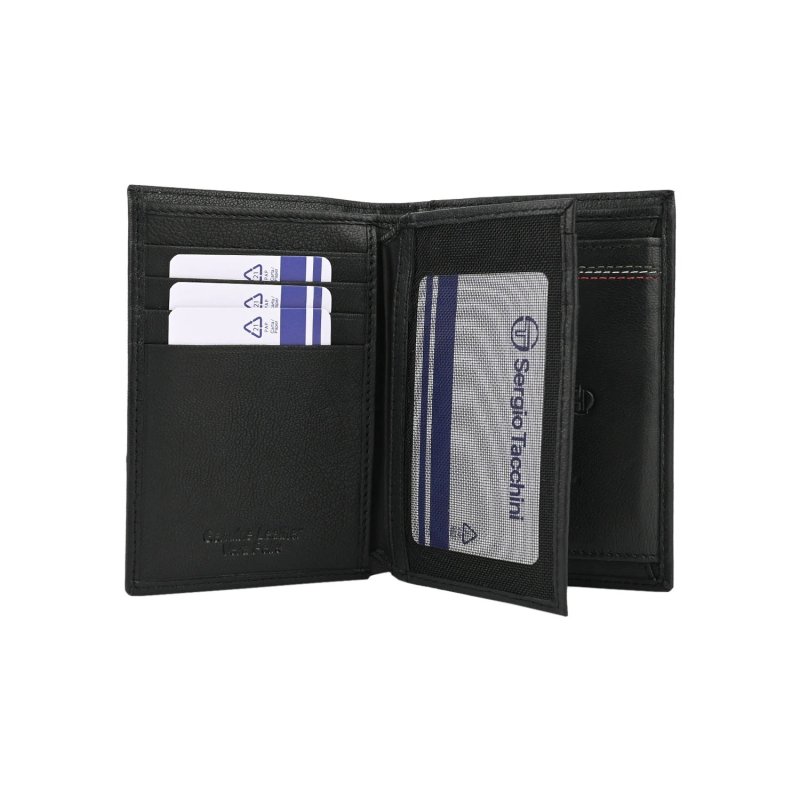 SERGIO TACCHINI Cartera de Hombre Vertical en Piel Auténtica, Fina con Monedero — vista 12