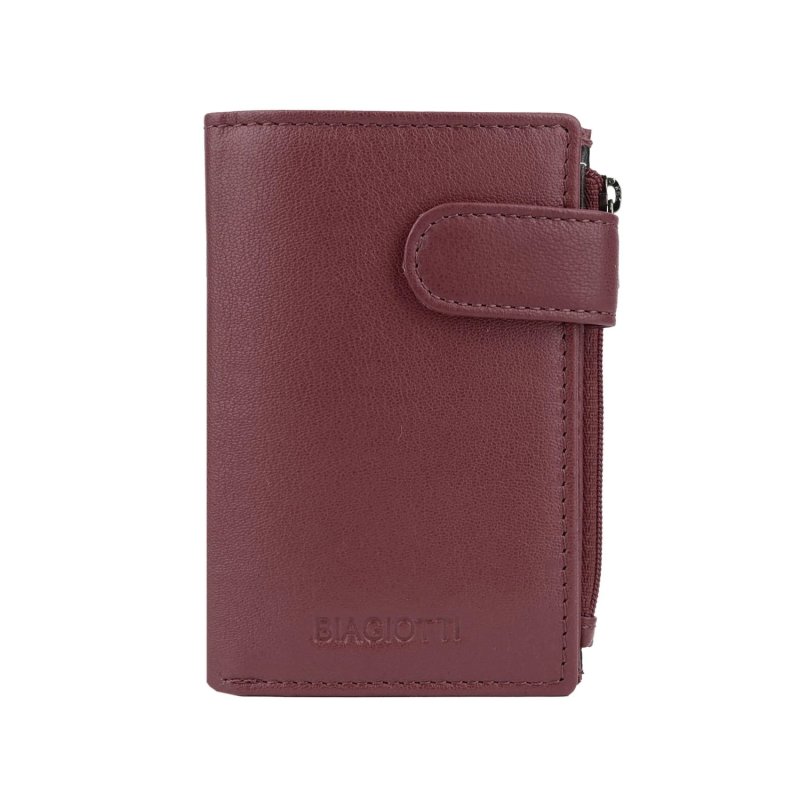 Biagiotti Schlüsseletui Leder, Unisex, mit Kartenfach, Reißverschlussfach für Banknoten und Münzen, Box — Vorderansicht