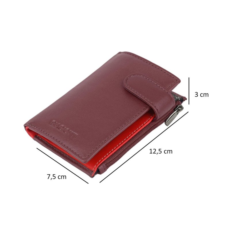 Biagiotti Schlüsseletui Leder, Unisex, mit Kartenfach, Reißverschlussfach für Banknoten und Münzen, Box — Rückansicht