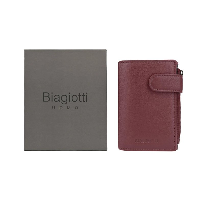 Biagiotti Schlüsseletui Leder, Unisex, mit Kartenfach, Reißverschlussfach für Banknoten und Münzen, Box — Detail