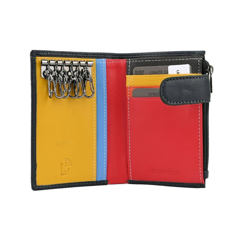 Biagiotti Schlüsseletui Leder, Unisex, mit Kartenfach, Reißverschlussfach für Banknoten und Münzen, Box — Ansicht 16