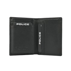 Police Men's Genuine Leather Wallet, Vertical, Small, No Coin Pocket, Gift Box