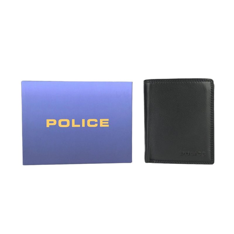 Cartera Police para Hombre de Piel Auténtica, Vertical, Pequeña, Dos Ventanas, Bolsillo con Cremallera, Monedero, … — detalle