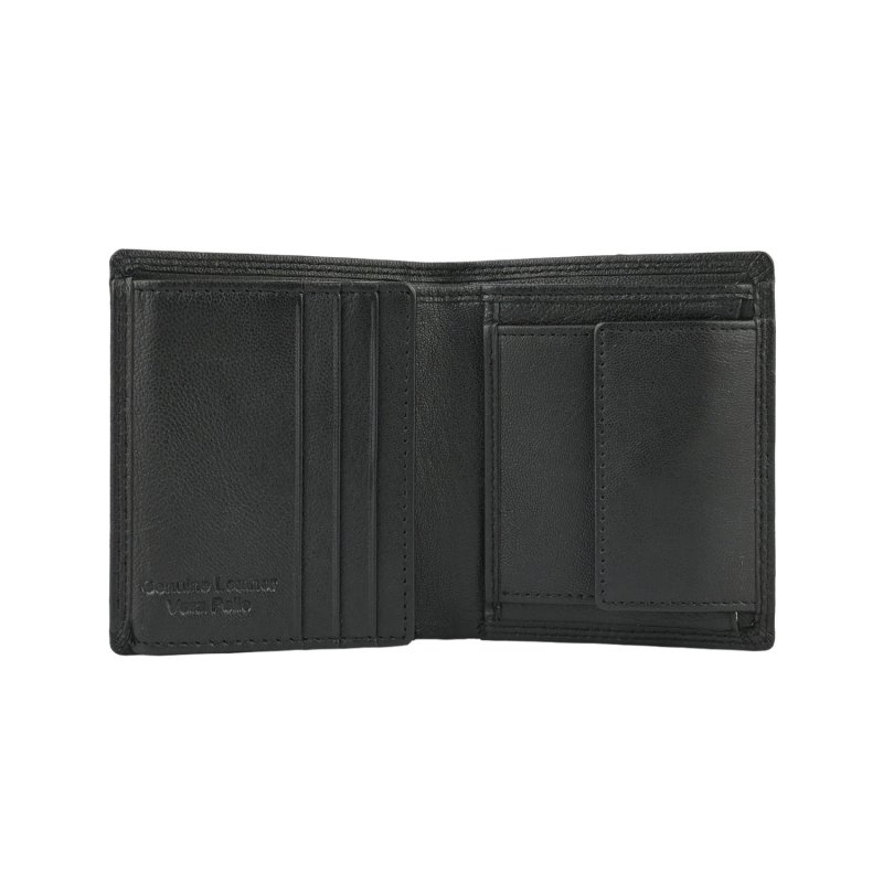 Police Portefeuille Homme en Cuir Véritable, Vertical, Petit, avec Poche à Monnaie, Boîte Cadeau