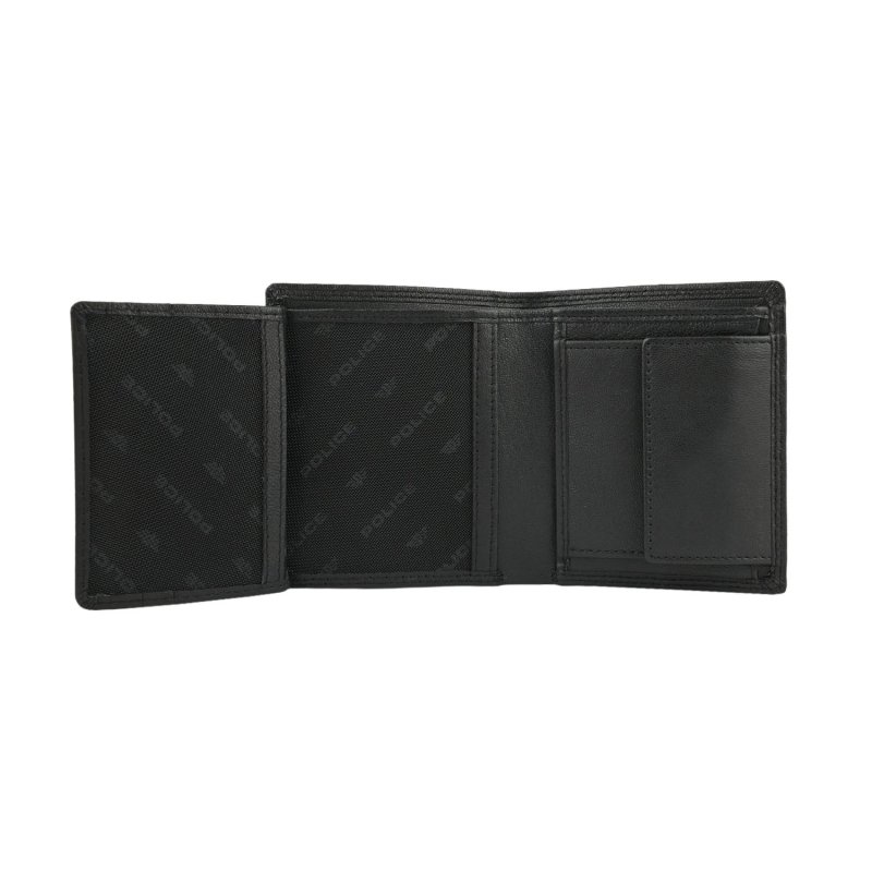 Police Men's Genuine Leather Wallet, Vertical, Small With Coin Pocket, Gift Box — back view