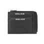 Police Men's Genuine Leather Card Wallet, Slim with Zip, Gift Box