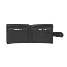 Police Men's Genuine Leather Wallet, Slim, Snap Button, No Coin Pocket, Gift Box — front view
