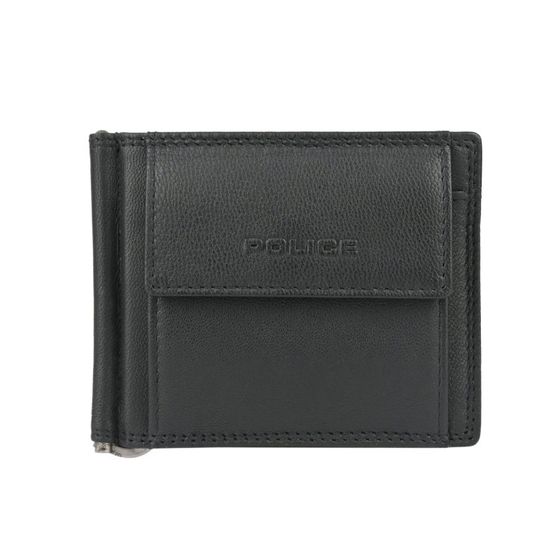 Police Men's Genuine Leather Wallet, Small Slim with Banknote Clip and Coin Pocket, Gift Box