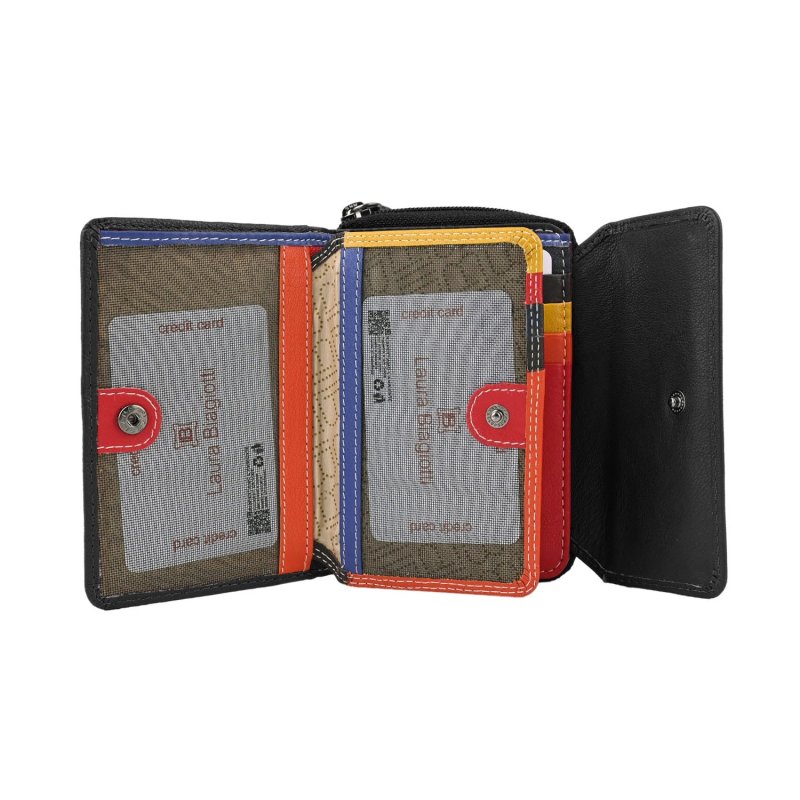 Laura Biagiotti Women's Genuine Leather Wallet, Multicolor Interior, Spacious, with Gift Box — view 9