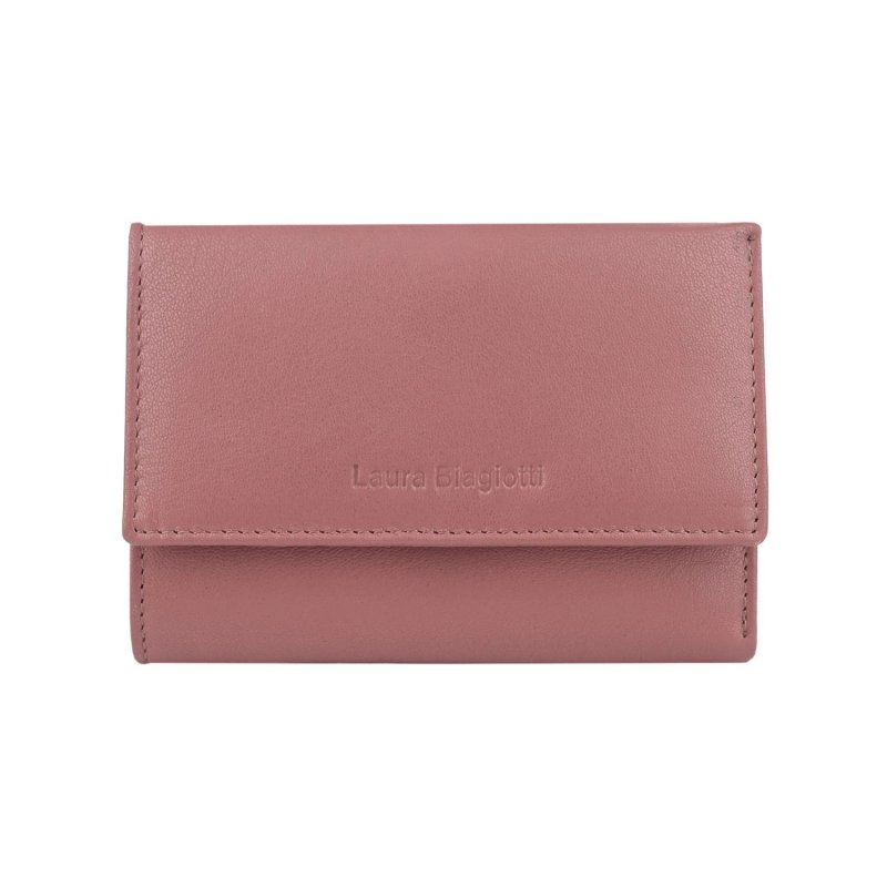 Laura Biagiotti Cartera Mujer De Piel Auténtica, Interior Multicolor, Amplia Con Caja de Regalo — detalle del logotipo