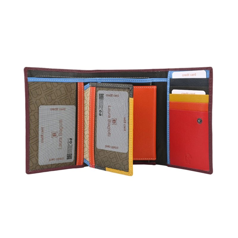 Laura Biagiotti Damen-Geldbörse aus echtem Leder, mehrfarbiges Innenfutter, geräumig, mit Geschenkbox — Ansicht 18