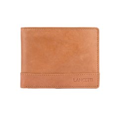 Lancetti Herren-Geldbörse aus echtem Leder, mit Münzfach und Box