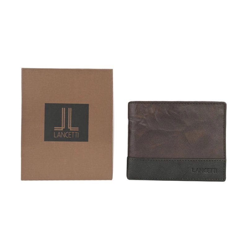 Lancetti Men's Genuine Leather Wallet, Classic or Slim, with Coin Pocket and Box — view 20