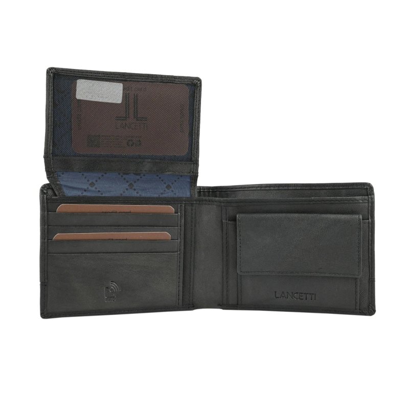 Lancetti Men's Genuine Leather Wallet, Classic or Slim, with Coin Pocket and Box — view 11