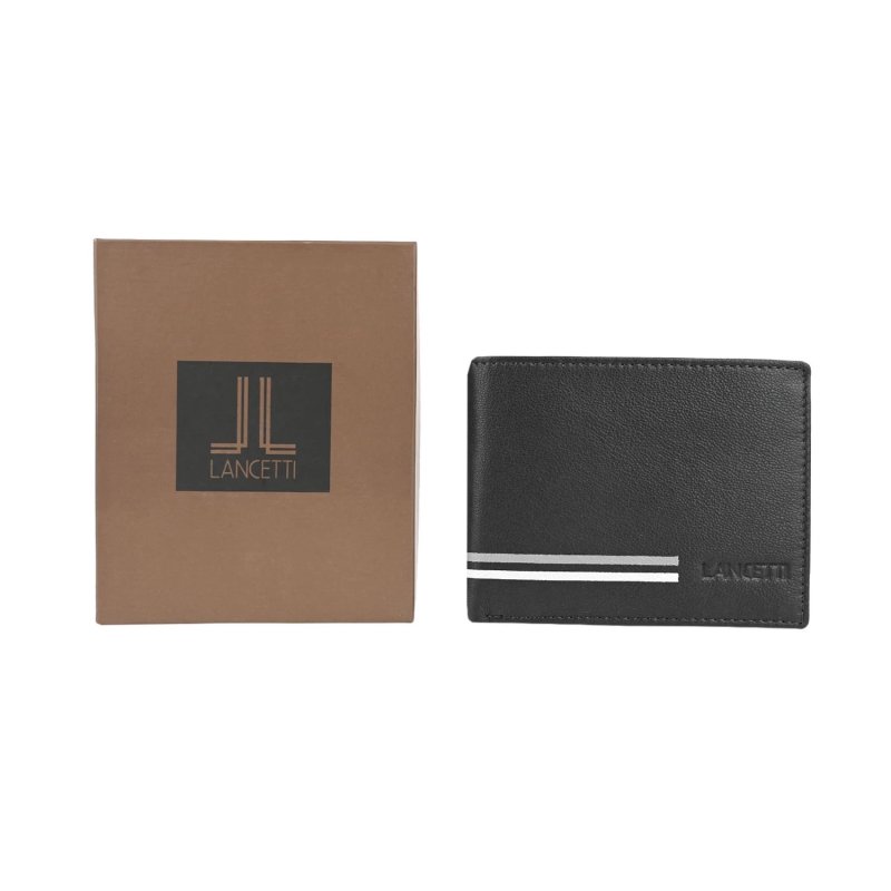 Lancetti Herren-Brieftasche aus echtem Leder, mit Münzfach und Box — Ansicht 16