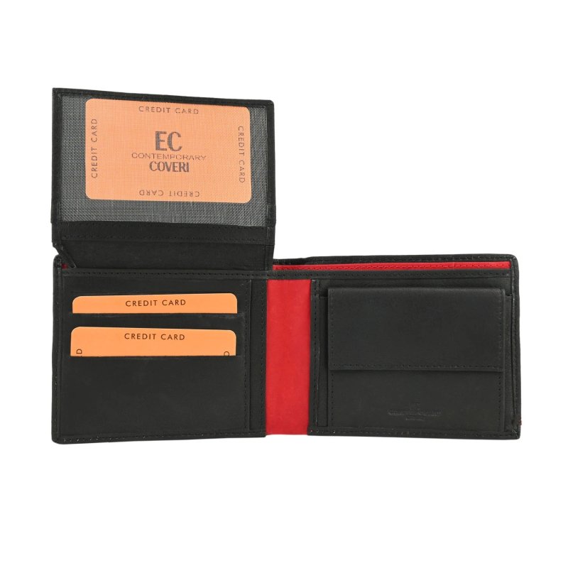EC Coveri Herren-Brieftasche aus echtem Leder, Classico mit Münzfach und Box — Ansicht 13