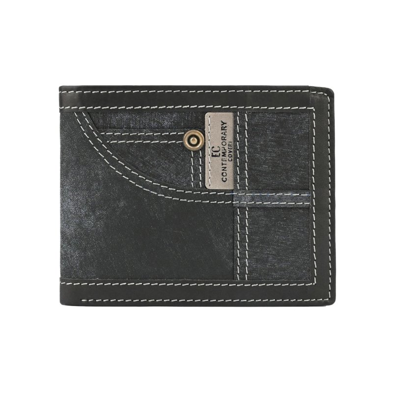 EC Coveri Herren-Brieftasche aus echtem Leder, mit Münzfach und Box