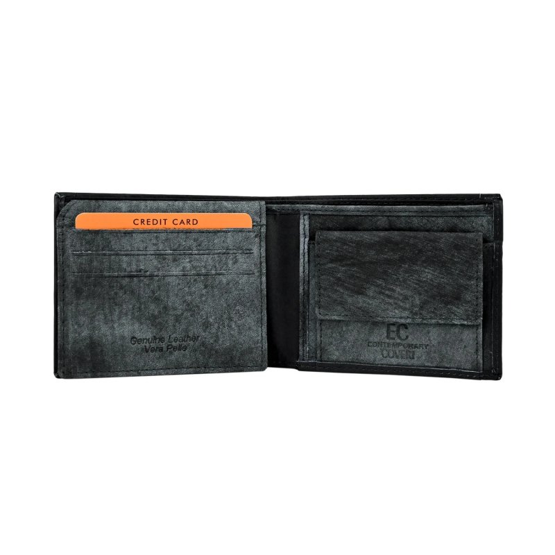 EC Coveri Cartera para Hombre en Piel Auténtica, con Monedero y Caja — detalle