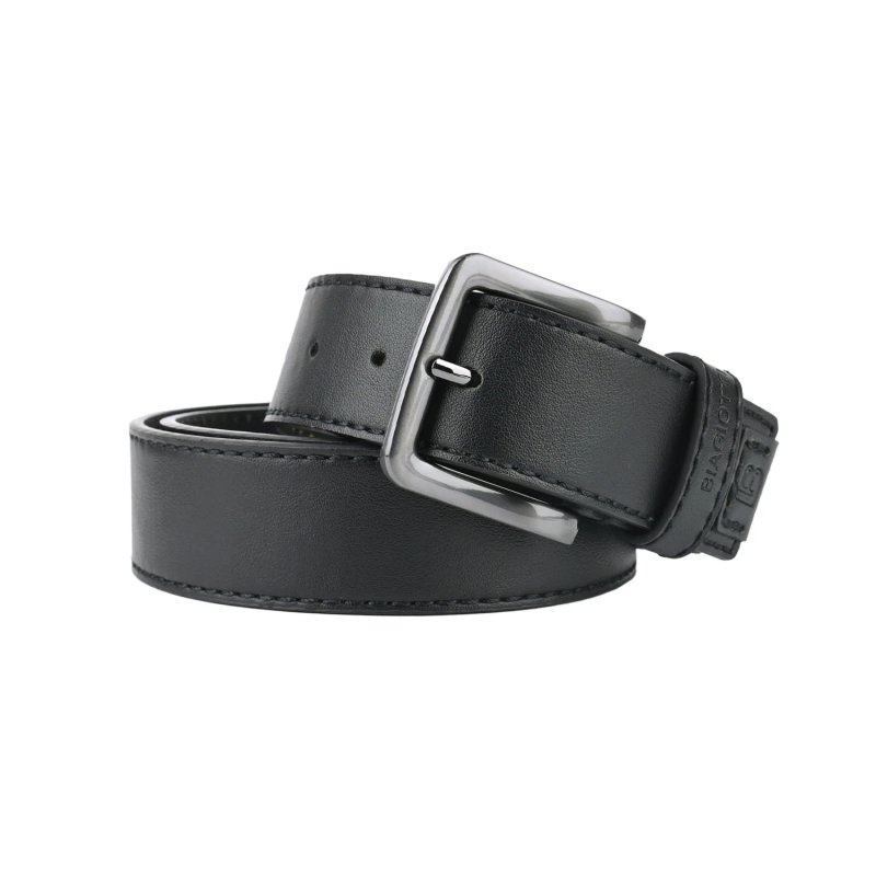 BIAGIOTTI HERREN, Herrengürtel Außenmaterial PU, Futter aus Echtleder, 4 cm Hoch, Kürzbar Mit Geschenkbox — Innenansicht
