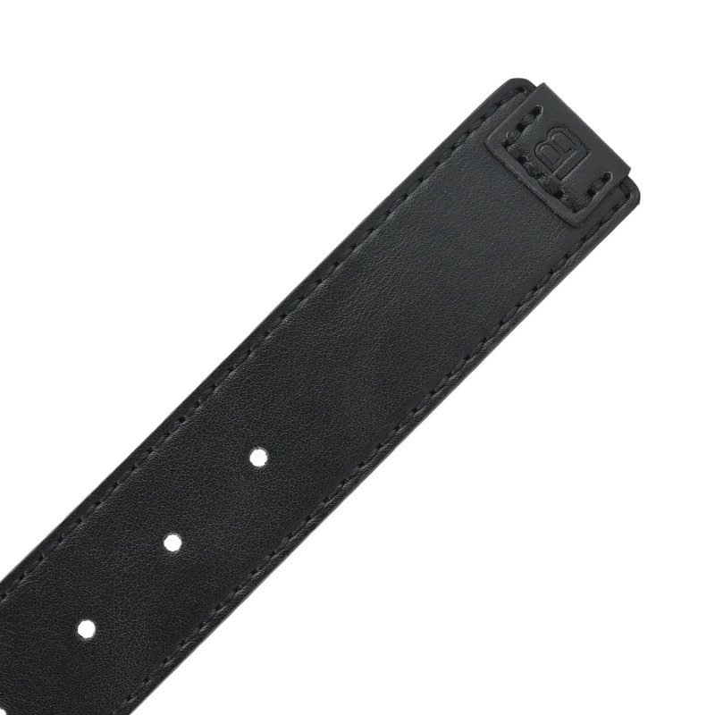 BIAGIOTTI HERREN, Herrengürtel Außenmaterial PU, Futter aus Echtleder, 4 cm Hoch, Kürzbar Mit Geschenkbox — Logo-Detail