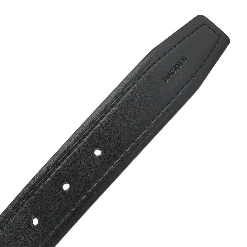 BIAGIOTTI HERREN, Herrengürtel Außenmaterial PU, Futter aus Echtleder, 3,5 cm Hoch, Kürzbar Mit Geschenkbox — Detail
