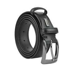 BIAGIOTTI HOMBRE, Cinturón Hombre Exterior PU Forro de Piel Auténtica, Alto 3,5 cm, Acortable Con Caja de Regalo 2