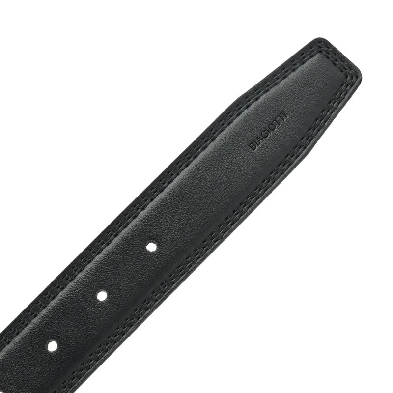 BIAGIOTTI HOMBRE, Cinturón Hombre Exterior PU Forro de Piel Auténtica, Alto 3,5 cm, Acortable Con Caj… — detalle del logotipo