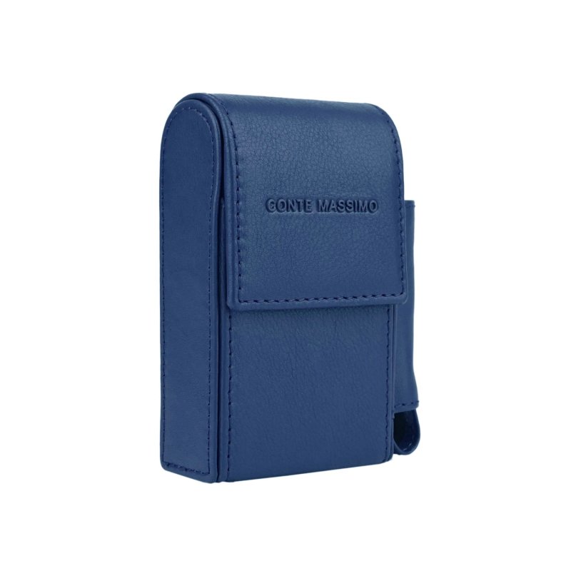 Conte Massimo Cigarette Case in Genuine Leather, With Lighter Holder, For Men and Women, Holds Pack and Lighter — view 30
