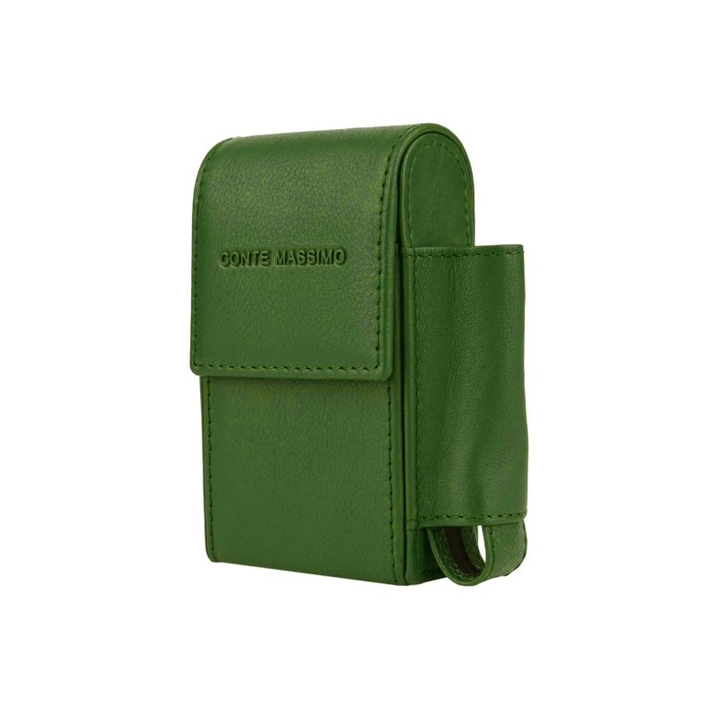 Conte Massimo Étui à Cigarettes en Cuir Véritable, Avec Porte-Briquet, Pour Homme et Femme, Porte-Paquet et Briquet — vue 47