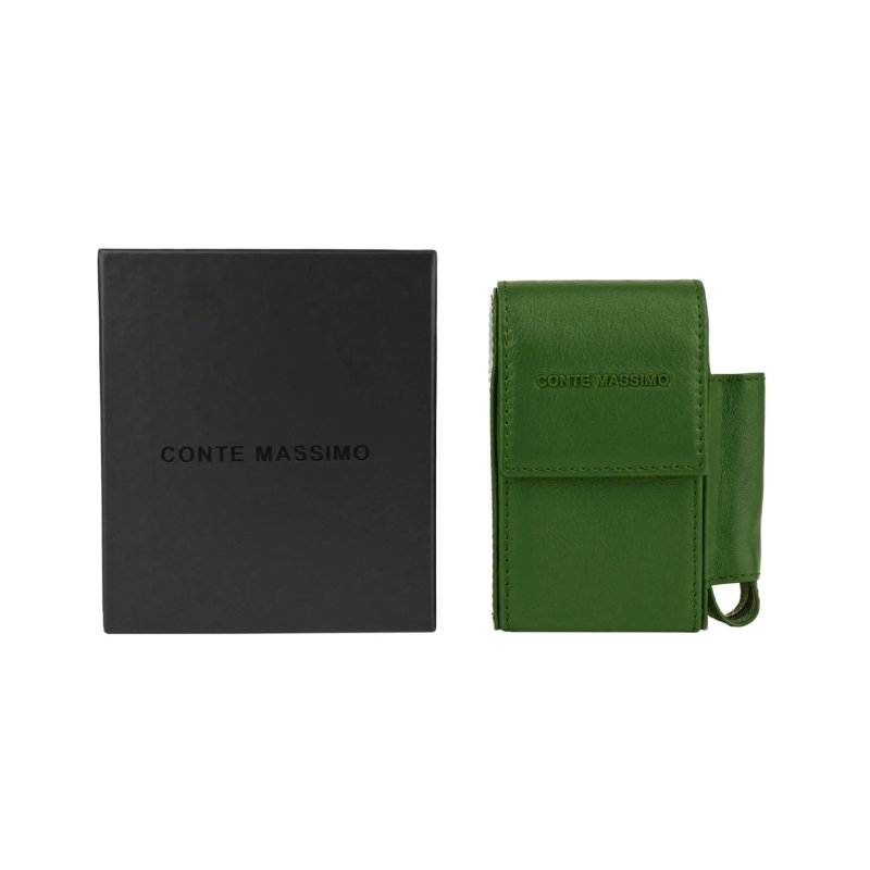 Conte Massimo Cigarette Case in Genuine Leather, With Lighter Holder, For Men and Women, Holds Pack and Lighter — view 50
