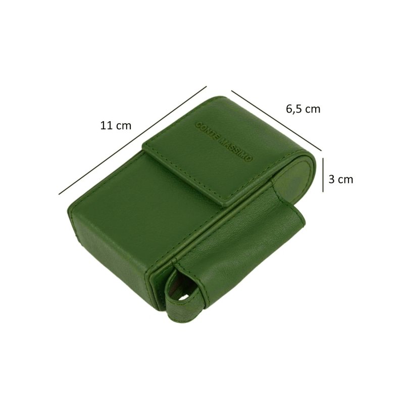 Conte Massimo Cigarette Case in Genuine Leather, With Lighter Holder, For Men and Women, Holds Pack and Lighter — view 51
