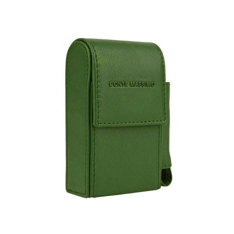 Conte Massimo Étui à Cigarettes en Cuir Véritable, Avec Porte-Briquet, Pour Homme et Femme, Porte-Paquet et Briquet — vue 48