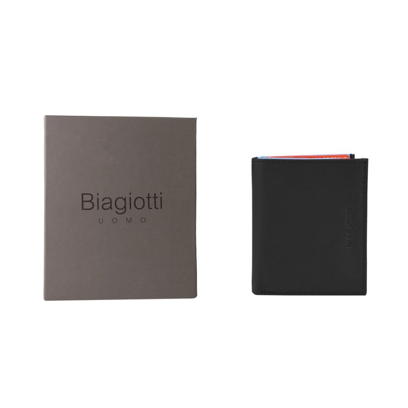 BIAGIOTTI, Tarjetero de Crédito en Piel Auténtica, Unisex Hombre y Mujer, Interior Multicolor Con Bolsillo y Caja — vista 10