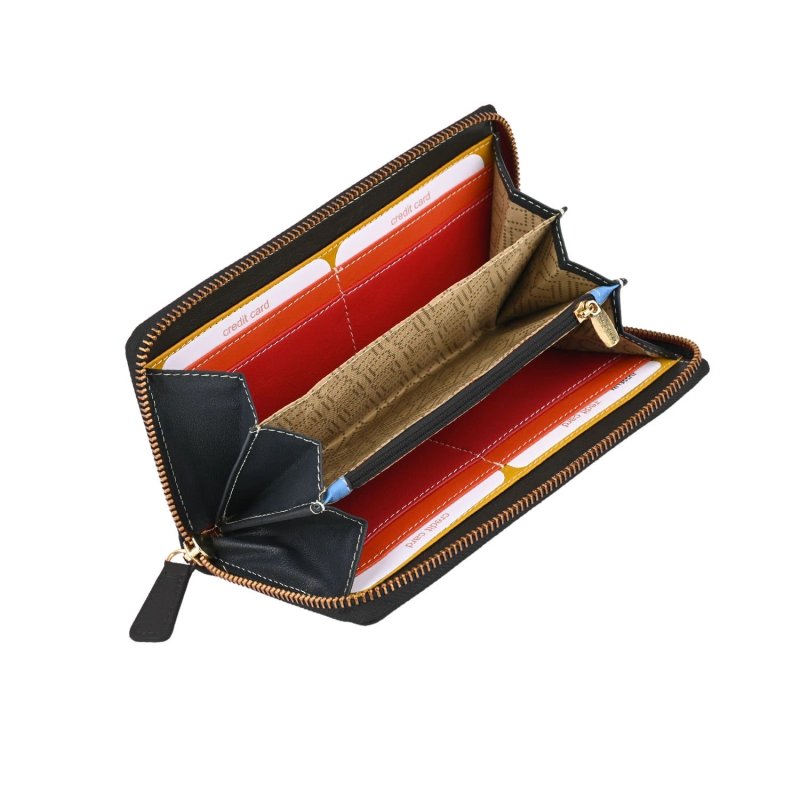 Laura Biagiotti Women's Genuine Leather Wallet, Multicolor Interior, Spacious, with Gift Box — logo detail