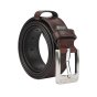 Police Men's Belt in Genuine Leather, 4 cm High, Nickel-Free Buckle, Shortenable, with Stitching — logo detail