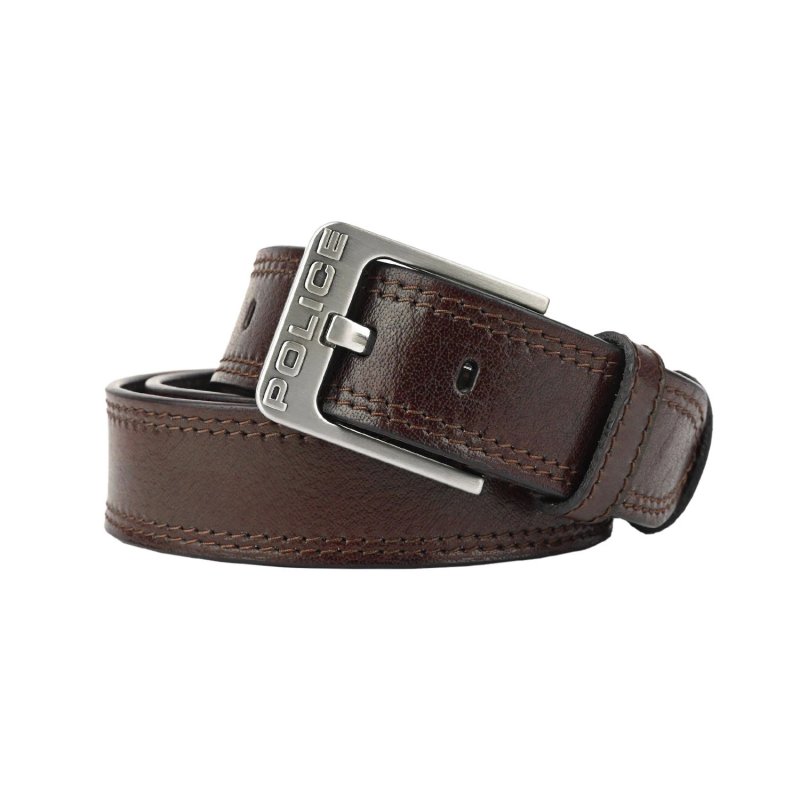 Cinturón Police para Hombre de Piel Genuina, Alto 4 cm, Hebilla Sin Níquel, Acortable, Con Costuras — vista 7