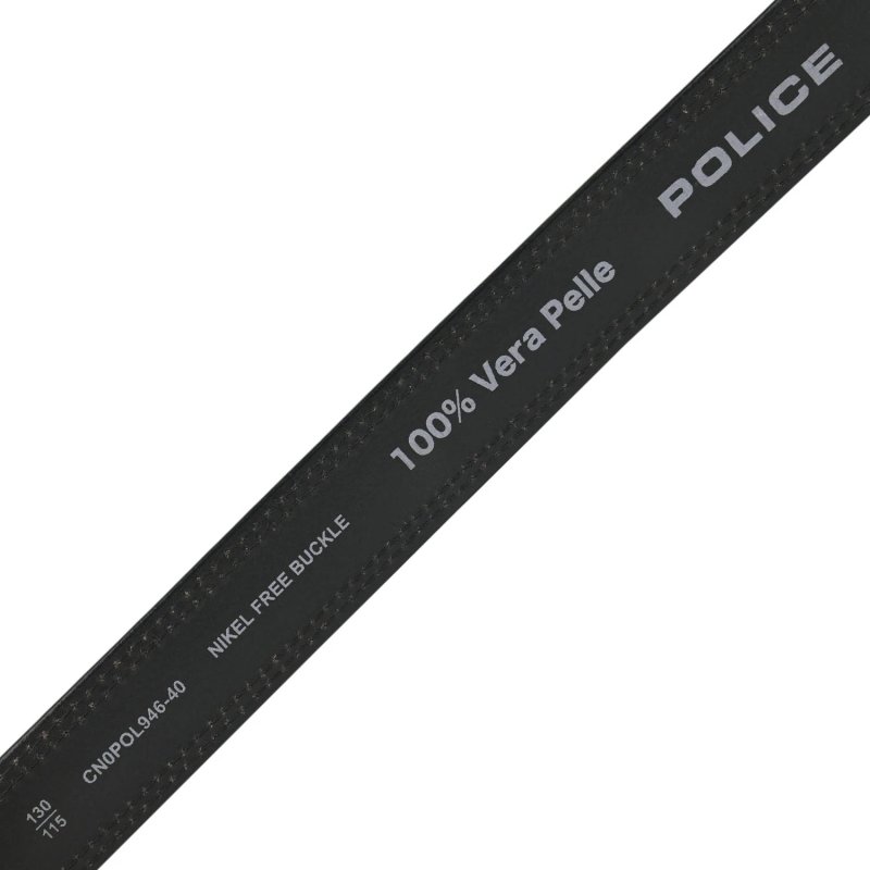 Ceinture Homme Police en Cuir Véritable, Largeur 4 cm, Boucle Sans Nickel, Raccourcissable, Avec Coutures — vue 15