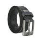 Police Men's Belt in Genuine Leather, 4 cm High, Nickel-Free Buckle, Can Be Shortened, Vintage Effect, Old Fashion