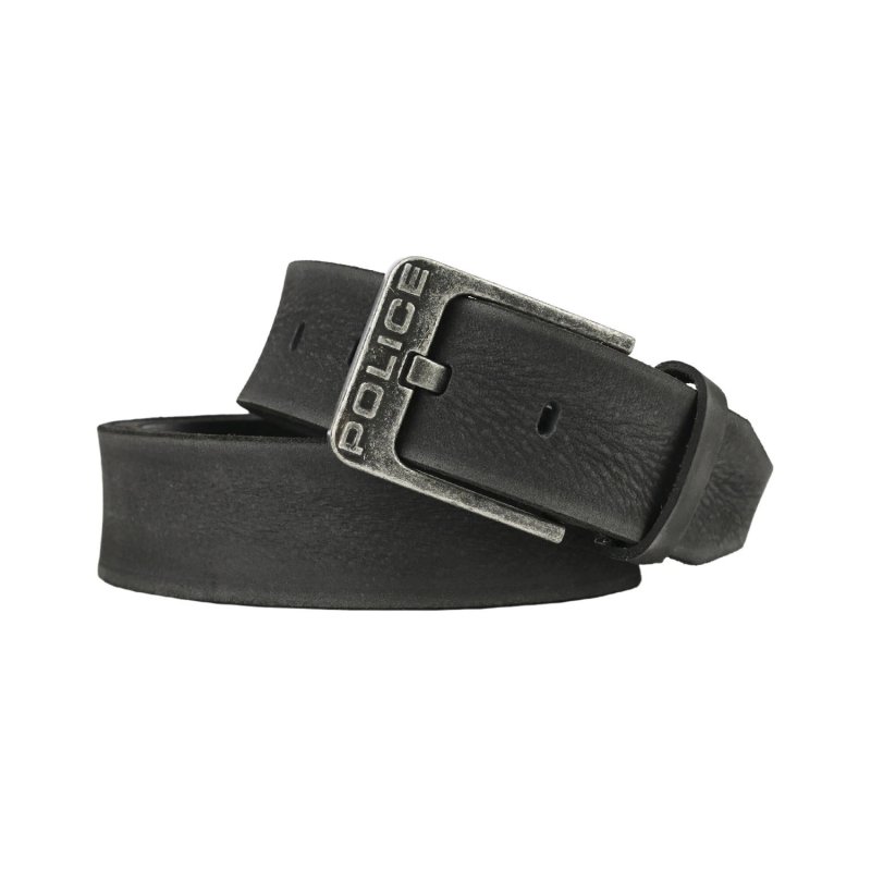 Police Men's Belt in Genuine Leather, 4 cm High, Nickel-Free Buckle, Can Be Shortened, Vintage Effect, Old Fashion — view 12