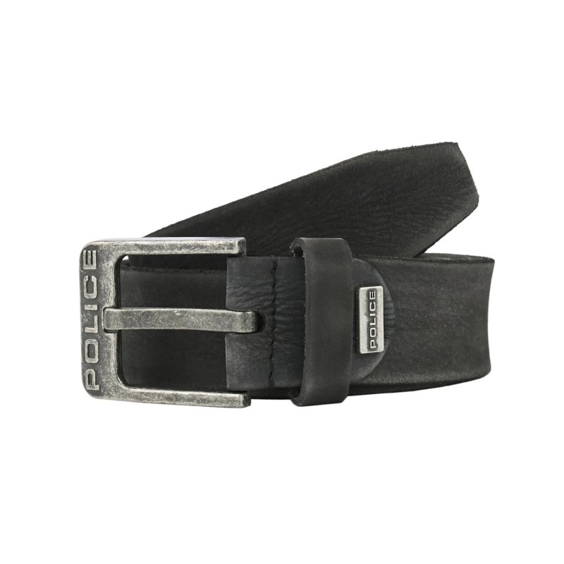 Police Men's Belt in Genuine Leather, 4 cm High, Nickel-Free Buckle, Can Be Shortened, Vintage Effect, Old Fashion — view 13