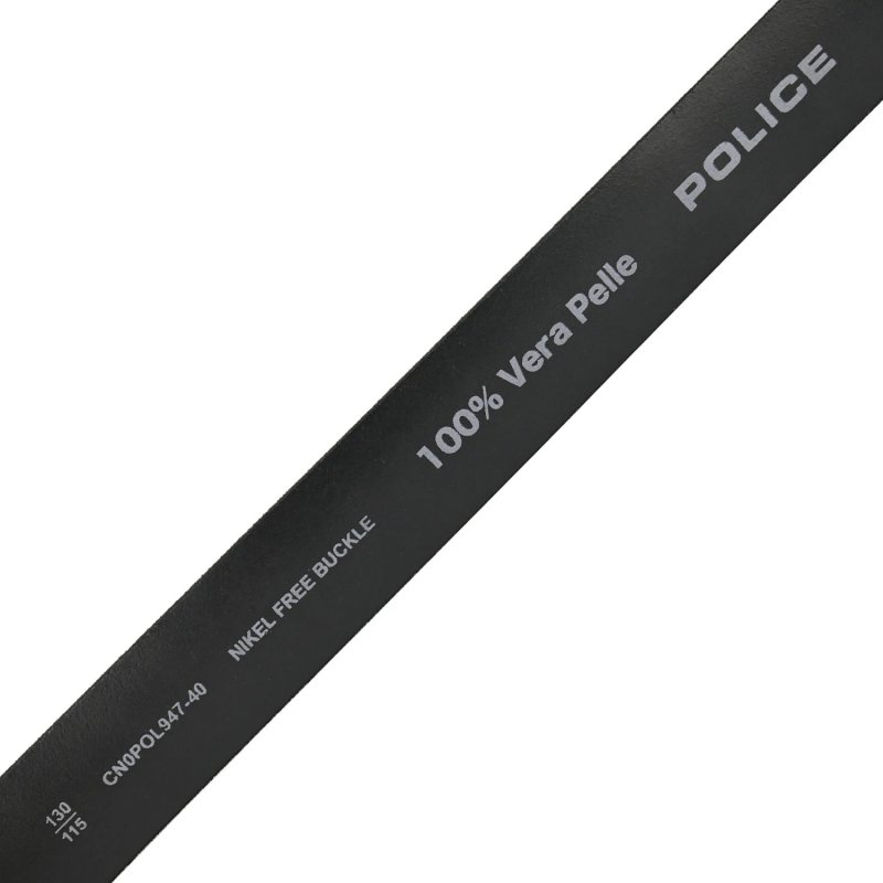 Police Men's Belt in Genuine Leather, 4 cm High, Nickel-Free Buckle, Can Be Shortened, Vintage Effect, Old Fashion — view 15