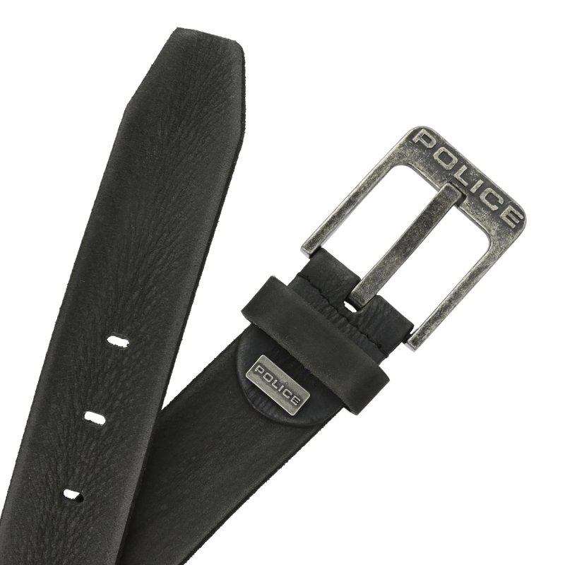 Police Herrengürtel aus Echtleder, 4 cm Hoch, Nickelfreie Schnalle, Kürzbar, Vintage-Optik, Old Fashion — Ansicht 14