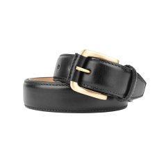 Police Ceinture Homme en Cuir Véritable, Hauteur 3,5 cm, Raccourcissable, Classique, Boucle Laiton 2