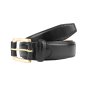 Police Men's Belt in Genuine Leather, 3.5 cm High, Can Be Shortened, Classic, Brass Buckle — detail