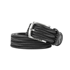 Police Men's Elastic Woven Belt in Genuine Leather, Comfortable and Can Be Shortened, 3.5 cm High 2