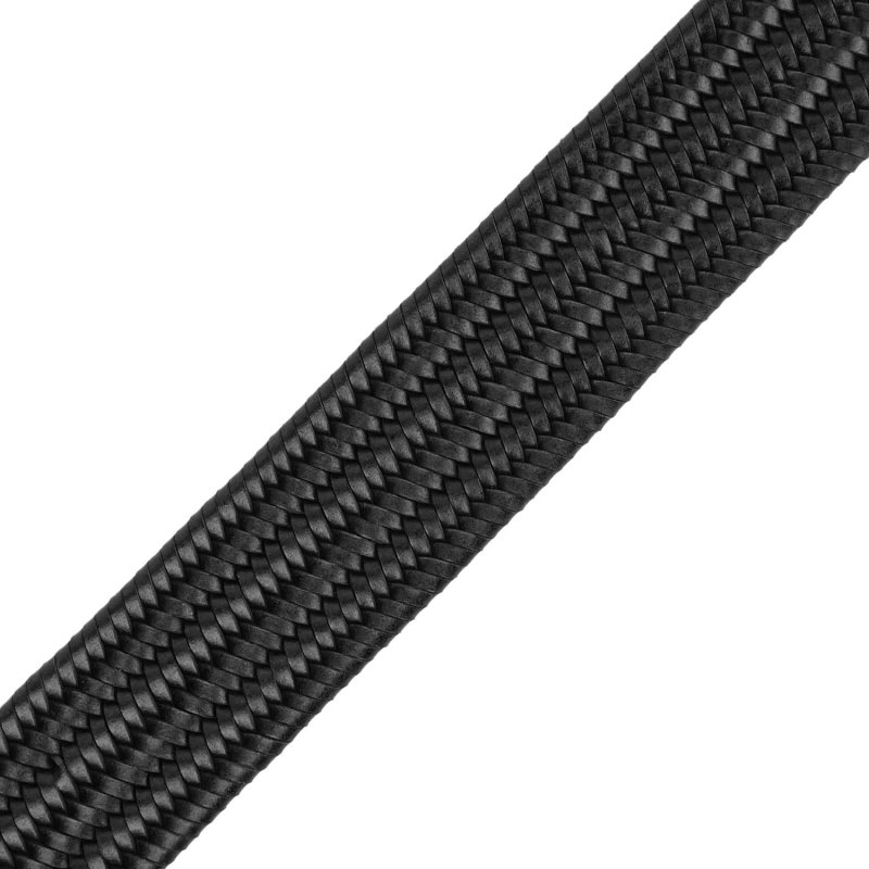 Police Ceinture Tressée Élastique en Cuir Véritable pour Homme, Confortable et Raccourcissable, Hauteur 3,5 cm — détail
