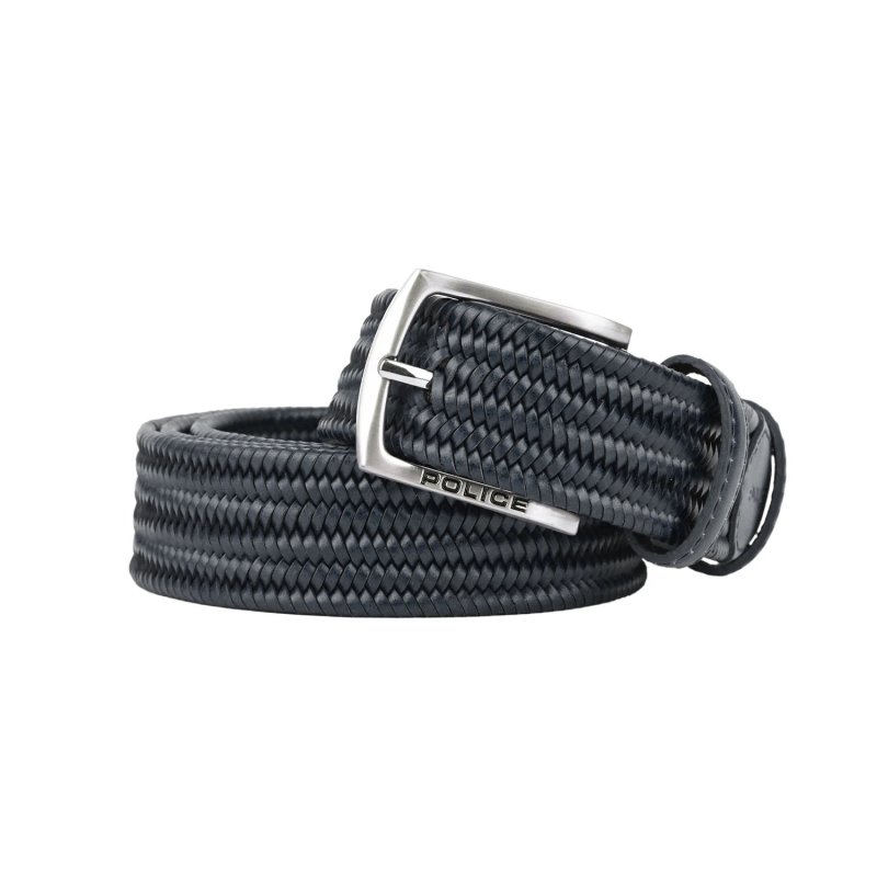 Police Men's Elastic Woven Belt in Genuine Leather, Comfortable and Can Be Shortened, 3.5 cm High — view 20