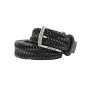 Police Cinturón Trenzado Elástico en Piel Auténtica para Hombre, Cómodo y Acortable, Alto 3,5 cm