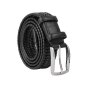 Police Men's Elastic Woven Belt in Genuine Leather, Comfortable and Can Be Shortened, 3.5 cm High — front view