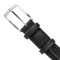 Police Men's Elastic Woven Belt in Genuine Leather, Comfortable and Can Be Shortened, 3.5 cm High — back view
